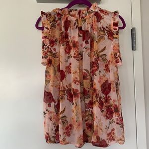 NWOT Elan Sheer Floral Blouse